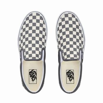 Damske Slip On Tenisky Vans Checkerboard Classic Biele VA34UKPAB